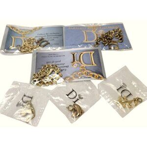 Lot of VTG 6 DI Diamonds International CARIBBEAN Charms & gold Bracelet dolphin